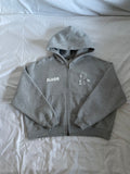 HEATHER GREY CROPPED ZIP-UP
