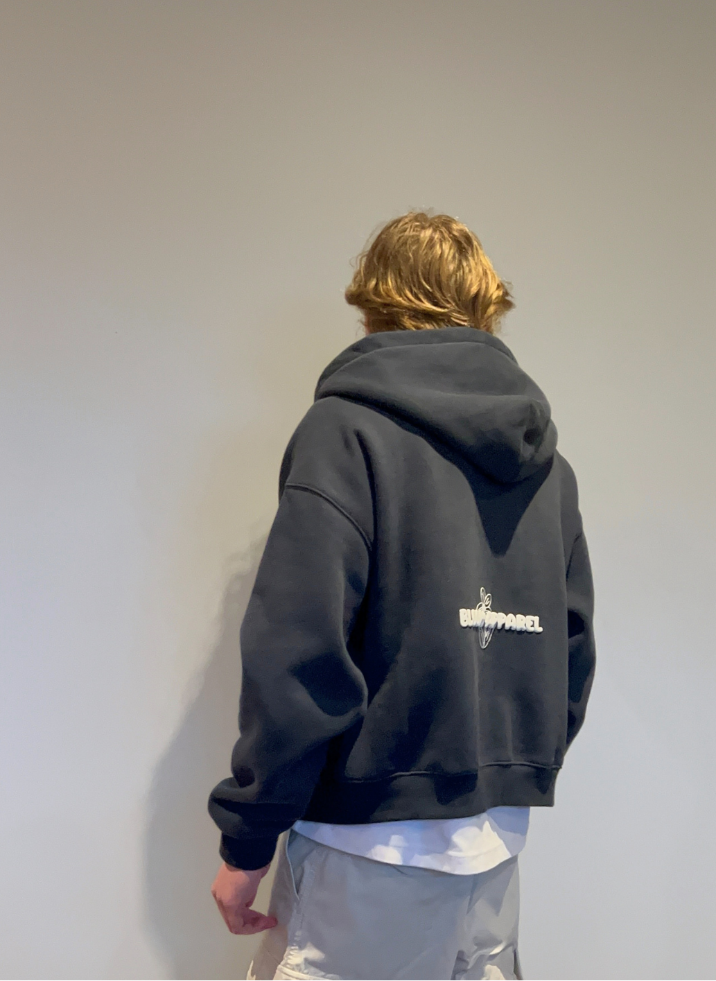 NAVY CROPPED ZIP-UP